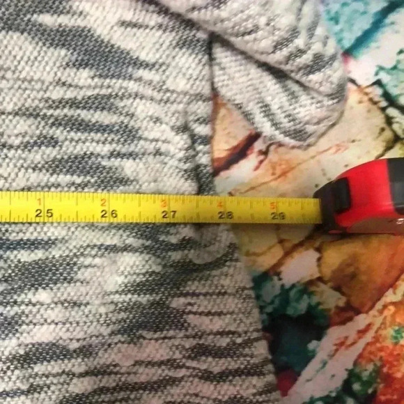 Studio 1886 sweater cardigan open front plus size 2X gray and white - Picture 10 of 12